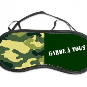 Masque de nuit de sommeil personnalisé, 8 modèles humour au choix militaire