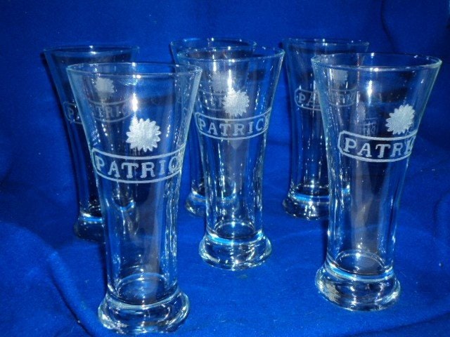 Ensemble de 6 Verres à Ricard Pastis Gravés et Personnalisés, Façon Ricard, Prénom Au Choix