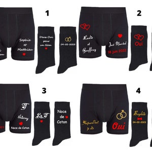 Boxer shorts and Socks set Wedding, Cotton wedding, Wedding anniversary, 4 models to choose from