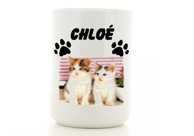 Pot à Crayon Personnalisé, Prénom Au Choix et Dessin Choix, Chat, Cheval