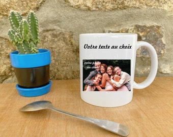 Mug tasse personnalisé avec Texte et photo au choix, cadeau personnalisé