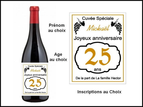 Custom Bottle Of Wine Or Champagne Birthday 4 Model Of Etsy