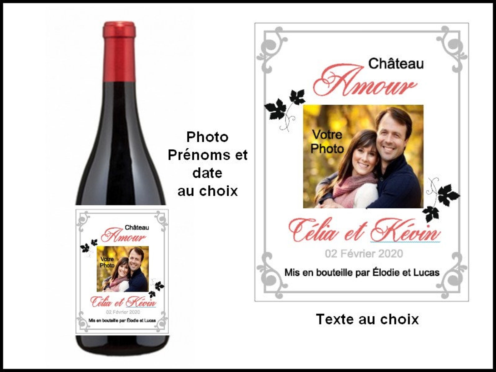 Etiquette bouteille personnalisée Mariage Anniversaire de Etsy France
