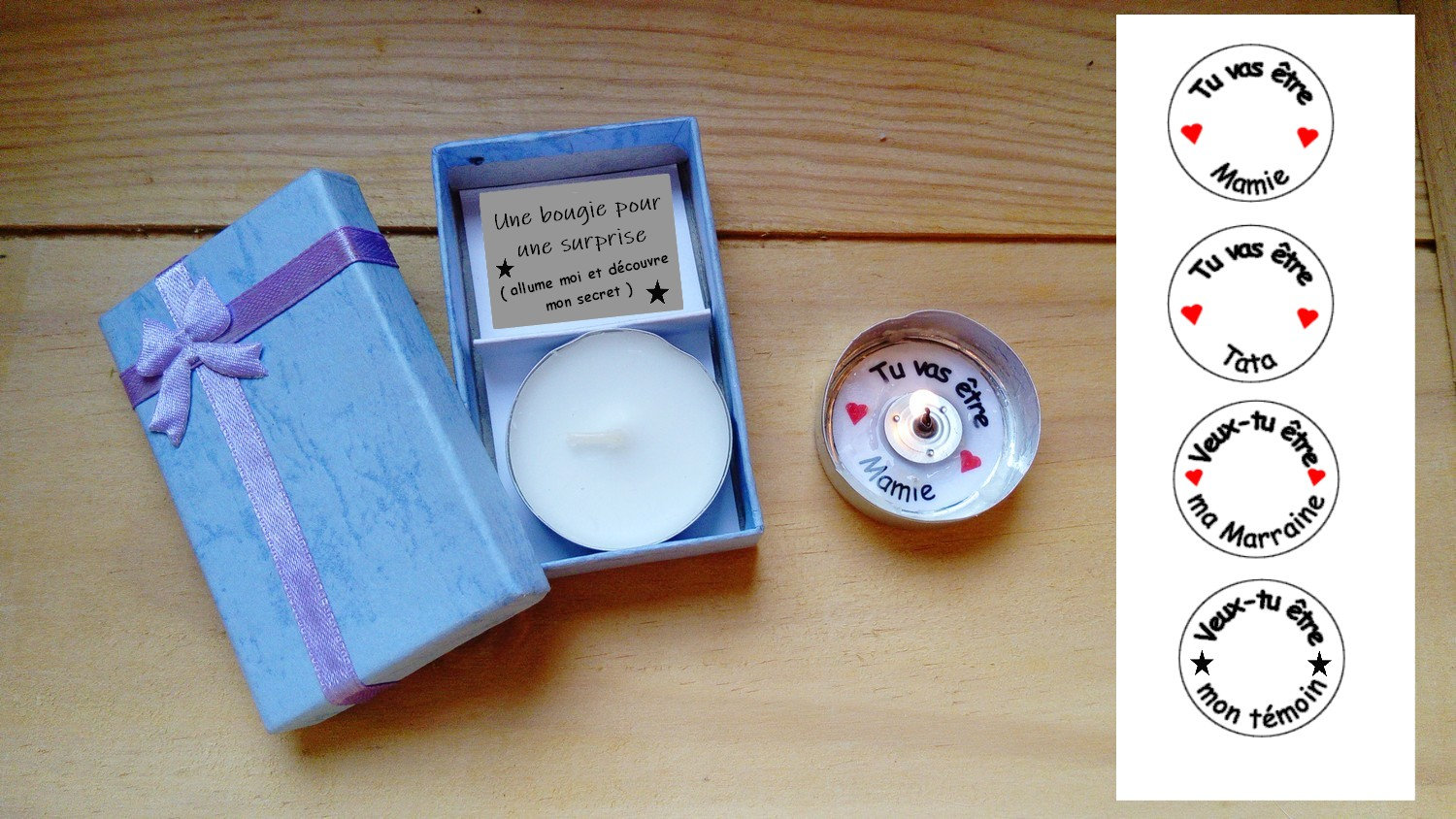 Bougie avec Message Secret Découvert Une Fois La Bougie Fondue, Annonce de Grossesse, Demande Marrai