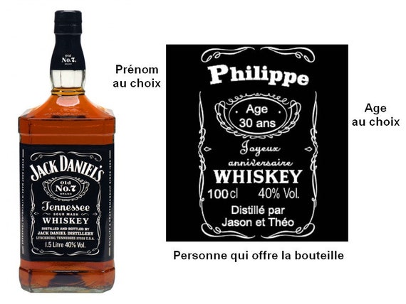 Personalized Jack Daniel S Bottle Label Birthday With Or Etsy Singapore