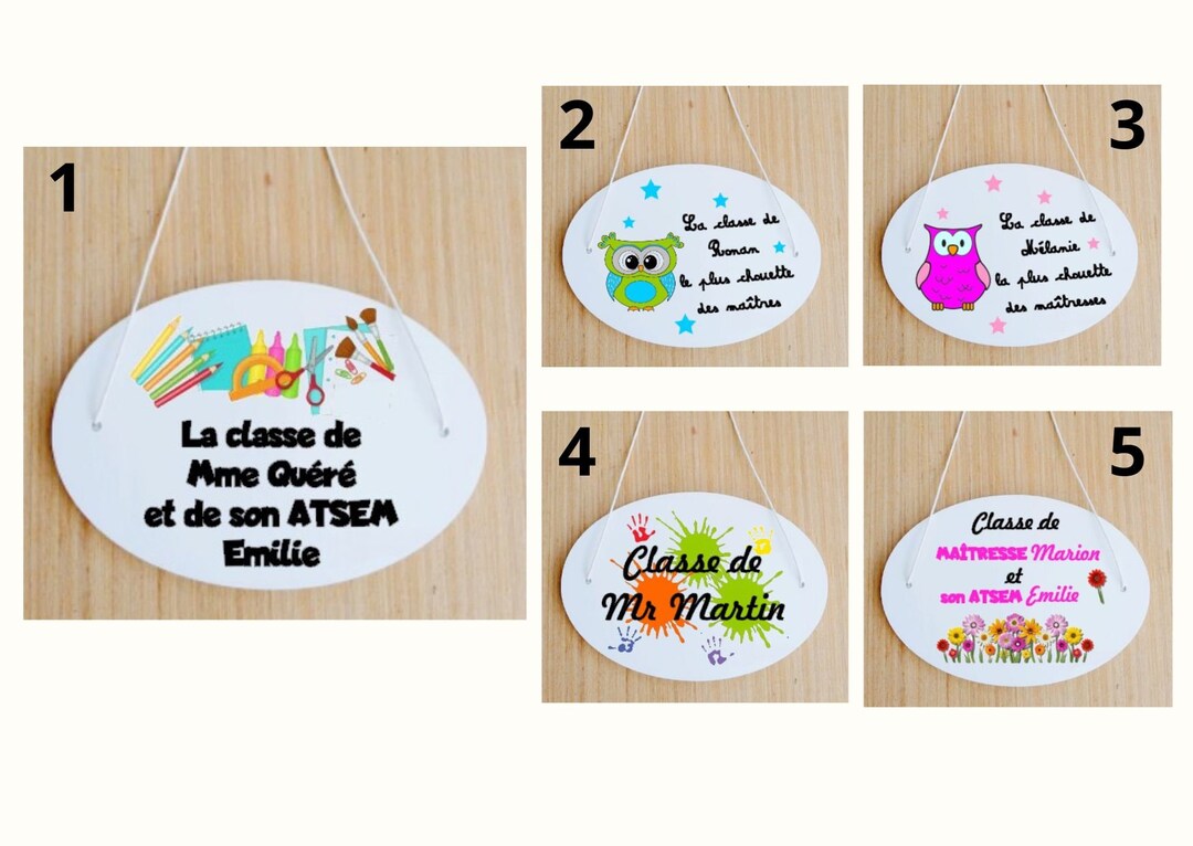 Plaque de porte de classe d'école, cadeau pour maître, maîtresse et