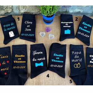 Personalized men's socks, Wedding, Witness, Wedding guest First name of your choice