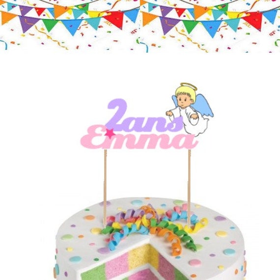 Decoration De Gateau Cake Topper Personnalise Licorne Ange Etsy