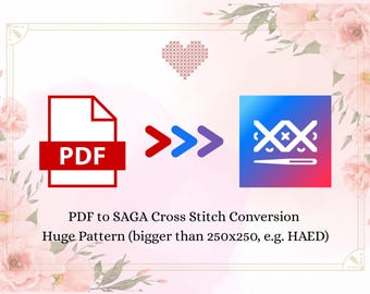 PDF in SAGA Kreuzstich-Konvertierungsservice | Große HAED-Muster (Digital)