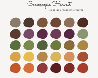 Cornucopia Harvest Procreate Palette: Erdige Herbsttöne für Saison- und Food-Art