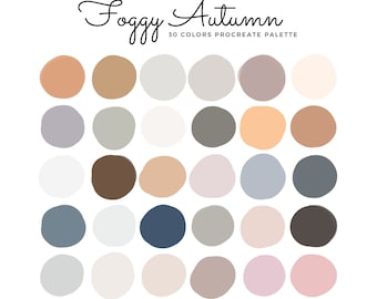 Foggy Autumn Procreate Farbpalette, 30 Farben (Instant Download)