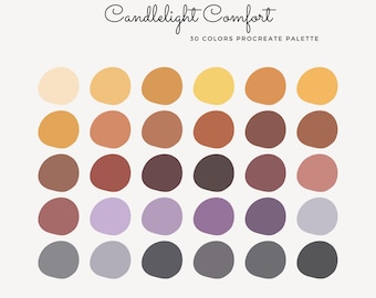 Candlelight Comfort: Cozy Hygge & Autumn Glow Procreate Palette für Warme, Nostalgische Kunst