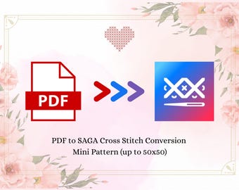 PDF zu SAGA Kreuzstich Umwandlungsservice (Minimuster)