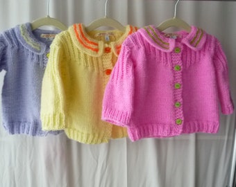 vest with Peter Pan collar 18 months / 2 years, handmade knitted girl's vest,