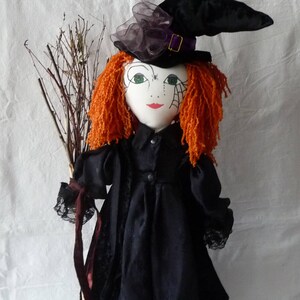 Art doll, UNIQUE halloween decoration, fabric doll, Collectible doll, Witch halloween Gothica unique collector&#39;s item