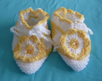 chaussons de lit, T.38/39,chaussons d'intérieur,tricot fait main