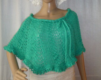 knitted shoulder covers, mint green shoulder covers, capeline