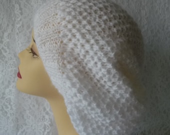 bonnet slouchy femme , bonnet mariage, bonnet tricot fait main, bonnet chaud,