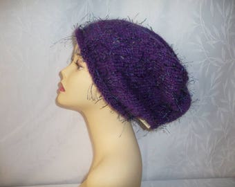 women's knit hat, slouchy hat, handmade knitting, warm hat,
