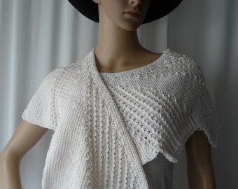 damsjal, handstickad sjal, vingspannsstola, stickad stola, asymmetrisk stola, stola