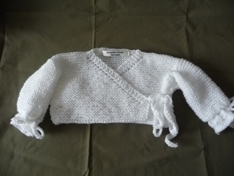 white snow Top heart warmer handmade knit 36 months