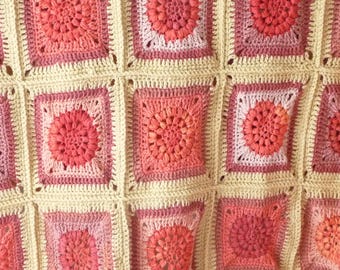 Blanket/Blanket/Quilt, boho/gipsy style, granny square crochet, granny square crochet blanket, bohemian style blanket,