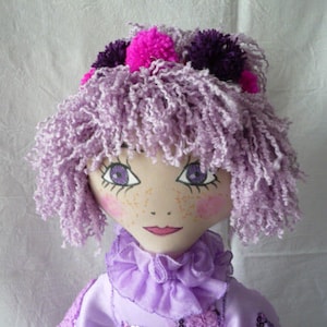 Art doll, UNIQUE fabric doll, Collectible doll, Collectible doll, unique piece. Lilac
