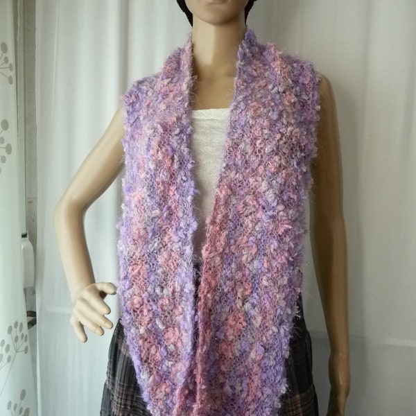 Long snood tricot, snood , tour de cou tricot, écharpe fermée, tricot fait main,