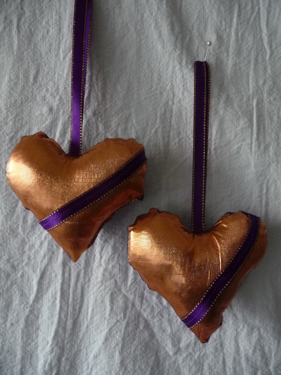 Lot de 2 Coeurs A Suspendre en Tissus, Coeur Noël, Coeur Décoratif, Lot Suspendre, Édition Limitée