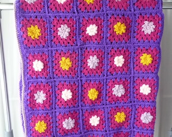 Blanket/Blanket/Quilt, boho/gipsy style, granny square crochet, granny square crochet blanket, bohemian style blanket,