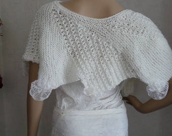damsjal, handstickad sjal, vingspannsstola, stickad stola, asymmetrisk stola, stola