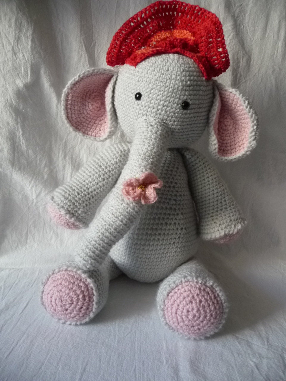 Unique Éléphant Amigurumi, Au Crochet, Grand Fait Main, Crochet