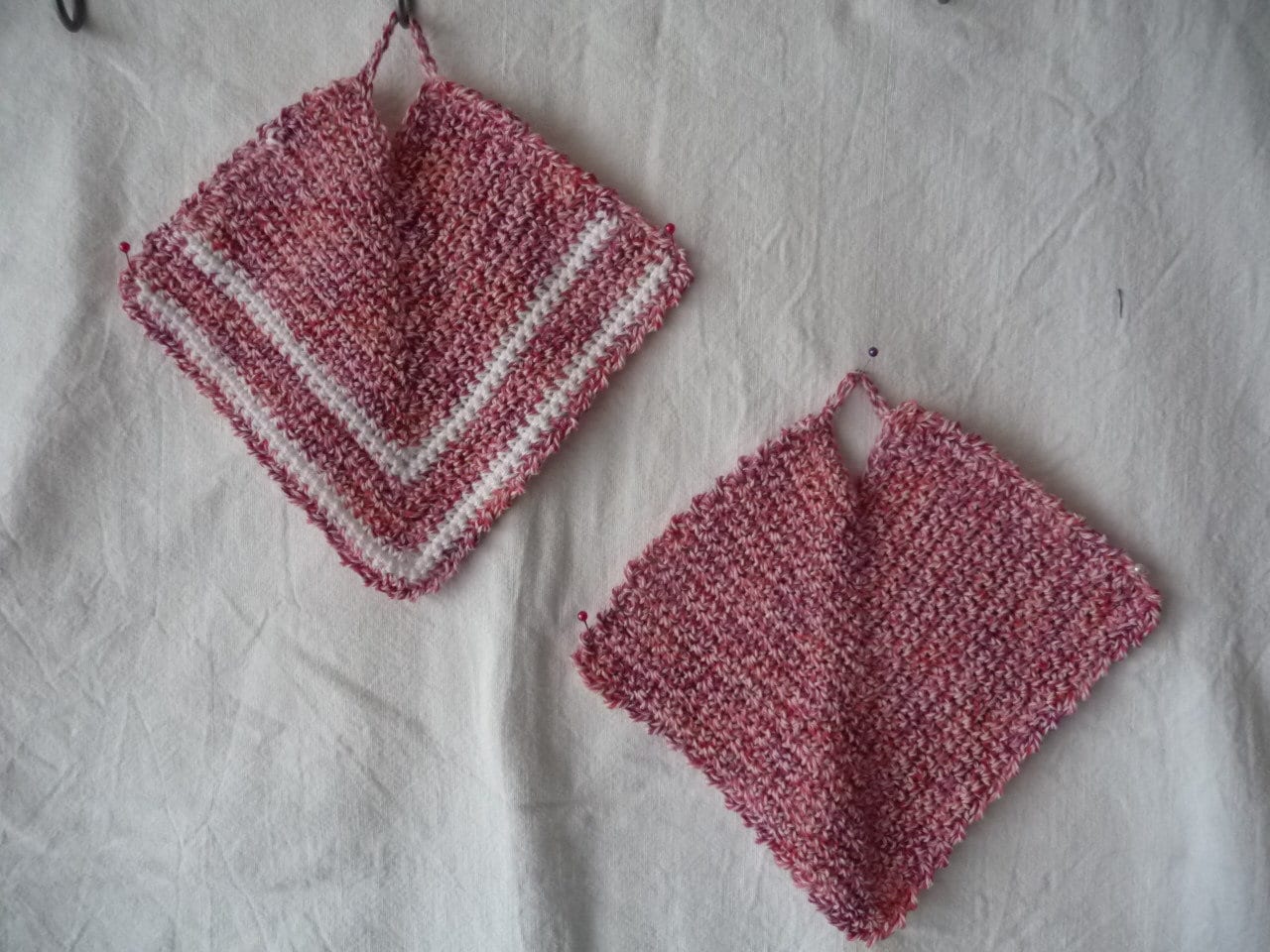 Maniques, Lot de 2, Au Crochet 100% Coton, Fait Main.