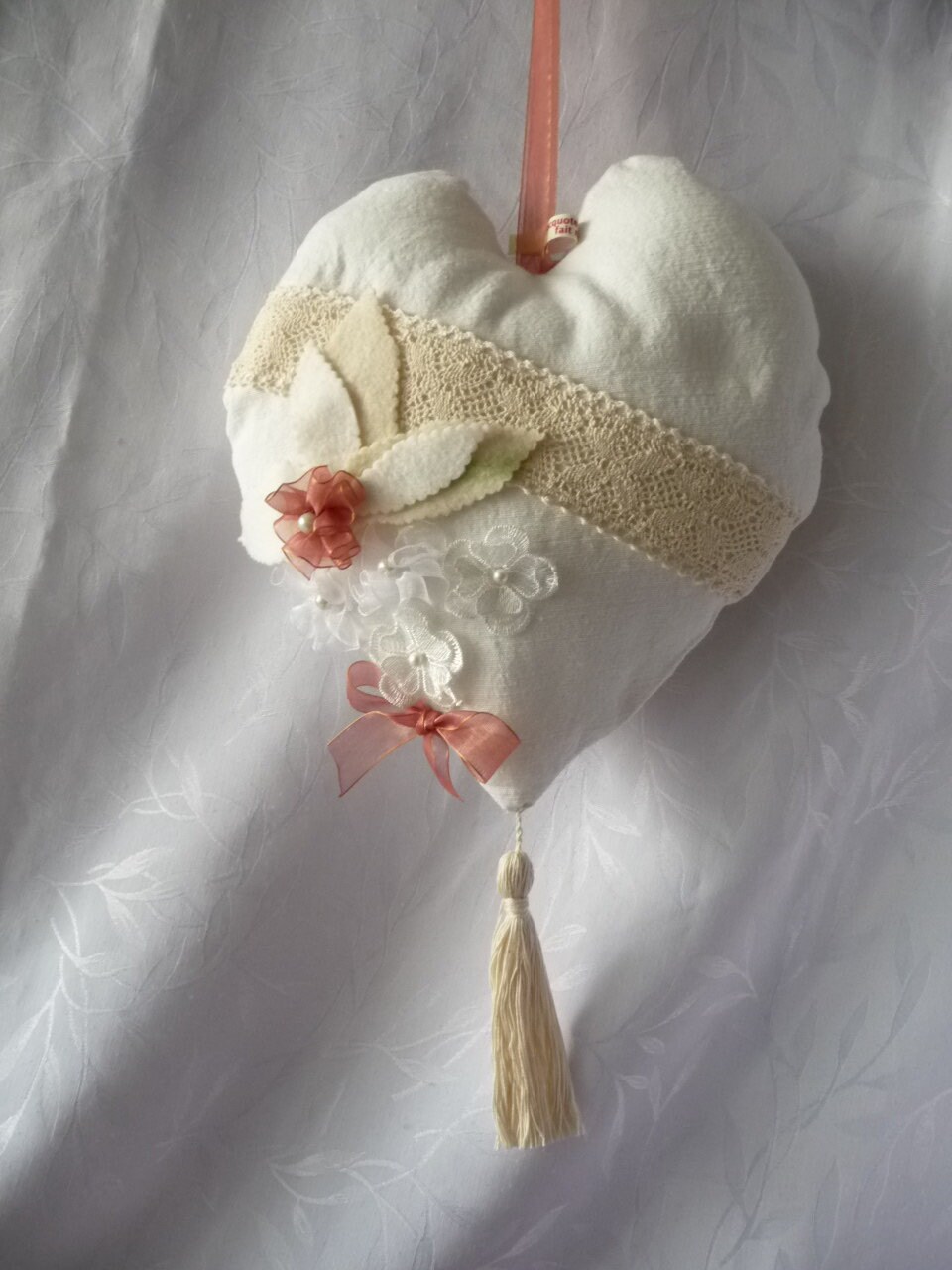 Grand Cœur à Suspendre, Style Shabby , Romantique, Décoratif, Édition Limitée