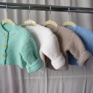 unisex baby cardigan, size 3 to 12 months, baby cardigan, choice of colors,