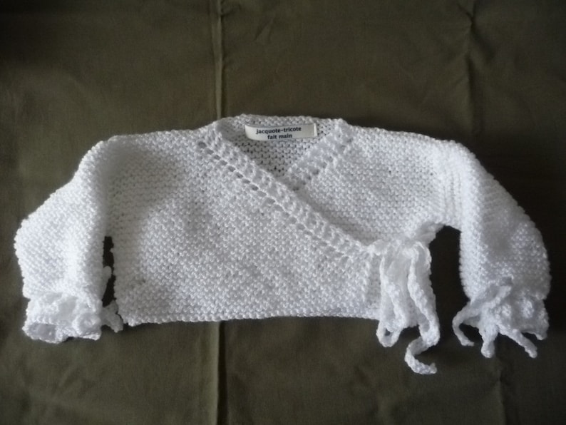 white snow Top heart warmer handmade knit 36 months