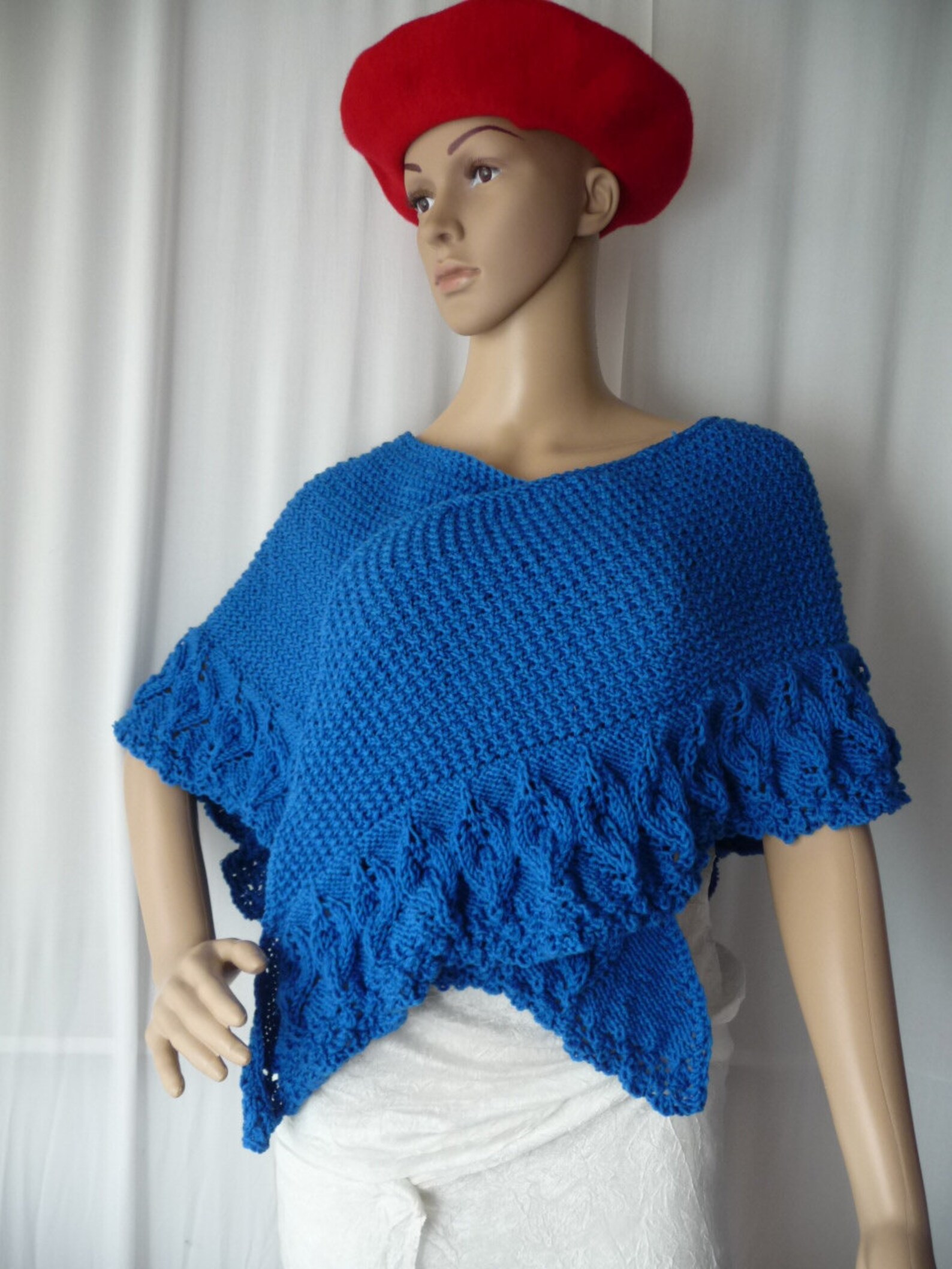 Shawl Large Shawl Triangular Shawl Handmade Knit Electric Etsy UK