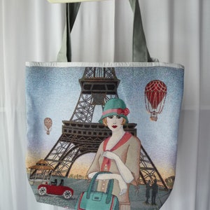 Grandi Cabas foderati con tasche interne, Large Jacquard Cabas, Tote Bag, Tote Bag, XXL Cabas