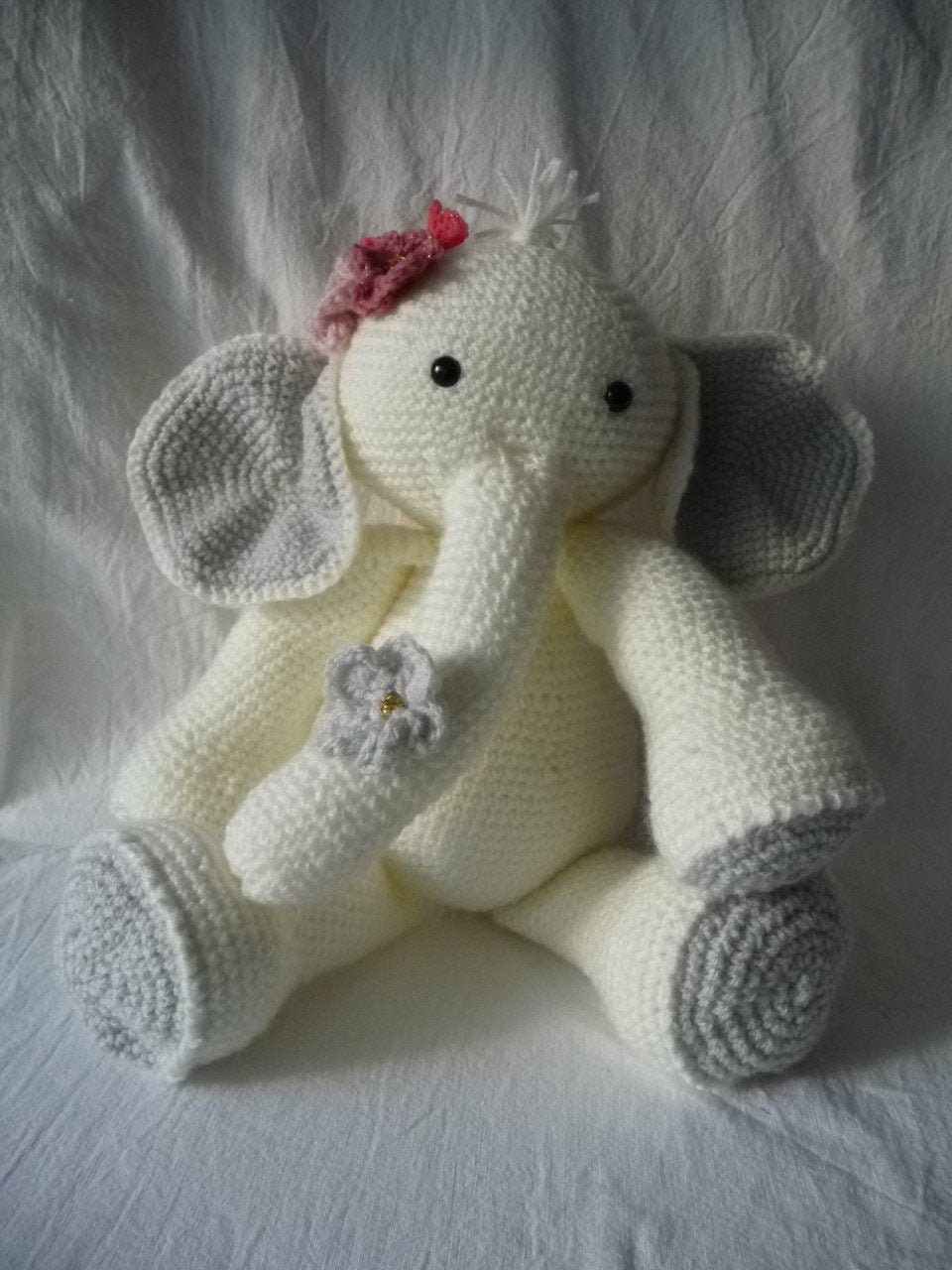 Unique Éléphant Amigurumi, Au Crochet, Grand Fait Main, Crochet