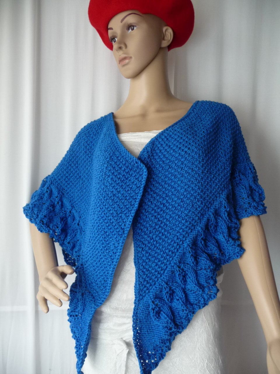 Shawl Large Shawl Triangular Shawl Handmade Knit Electric Etsy UK