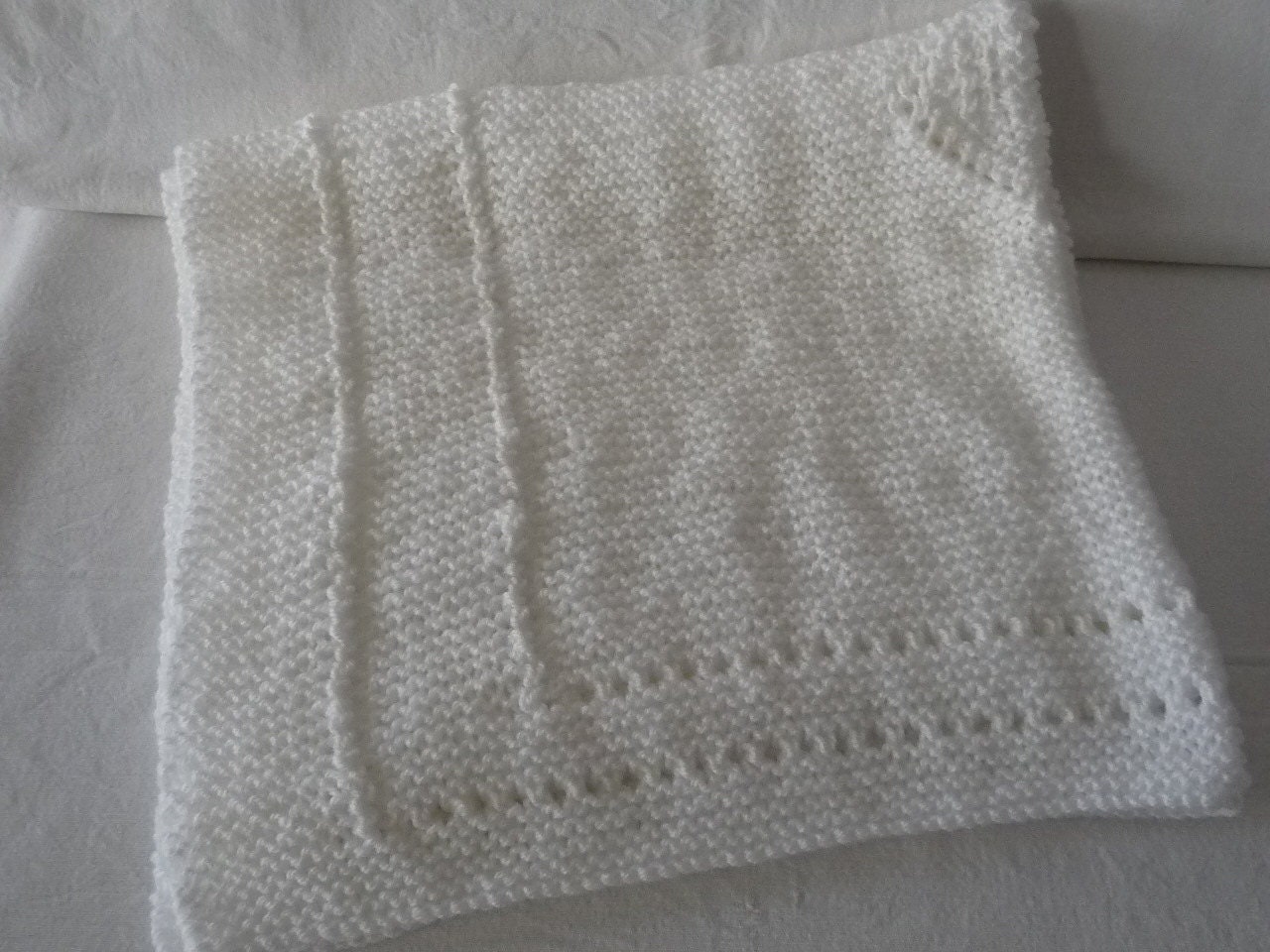 Cadeau de Naissance, Couverture Bébé, Tricot Fait Main, Acrylique,