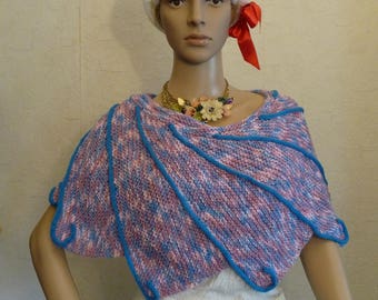 damsjal, handstickad sjal, vingspannsstola, stickad stola, asymmetrisk stola, stola