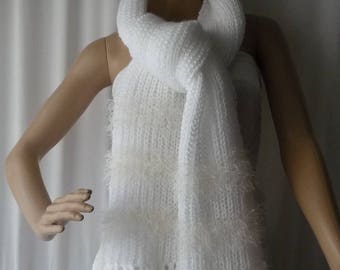 knit scarf, unisex scarf, long scarf, hand knit scarf, handmade knit,