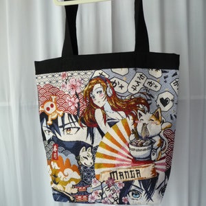 Large Lined Cabas with Inside Pockets, Large Jacquard Cabas, Tote Bag, Tote Bag, XXL Cabas
