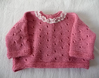 brassière bébé, T. 0 à 6 mois, tricot fait main, cadeau de naissance