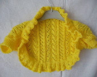 bolero girl,T.3 years to 8 years,Bolero girl knitted yellow hand