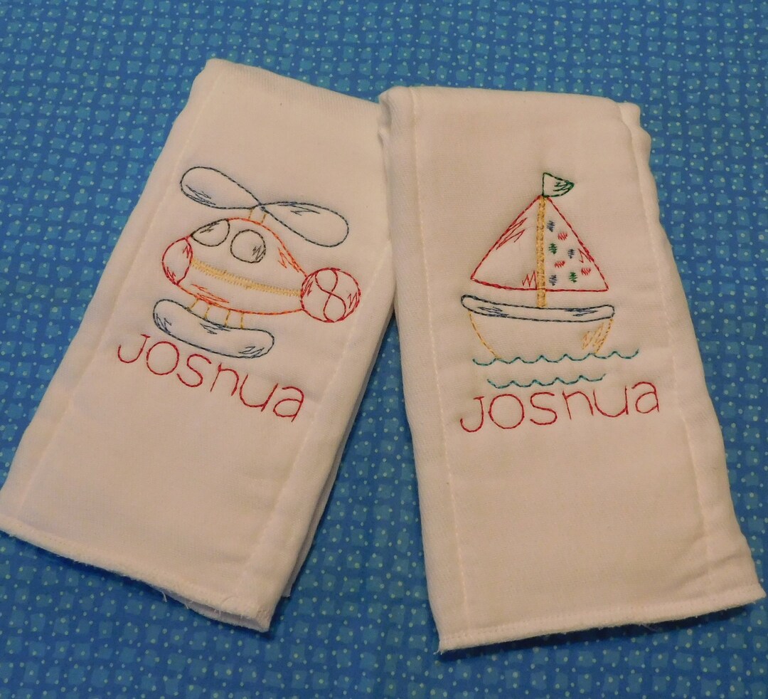 Personalized Burp Cloths for Boys Embroidered Monogrammed Etsy