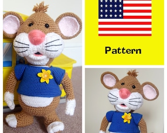 Gehaakt poppatroon Tip de muis - Tip de muis Amigurumi patroon in het Engels in Amerikaanse haakvoorwaarden - DIY haakpatroon - PDF