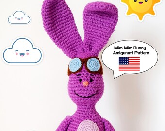 Gehaakt poppatroon MimMim Bunny/ Mim Mim Bunny Gehaakt poppatroon in Amerikaans-Engelse termen/ Kate en Mim Mim Amigurumi poppatroon