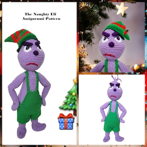 The Naughty Christmas Elf Amigurumi Pattern in American English Crochet Terms image 1